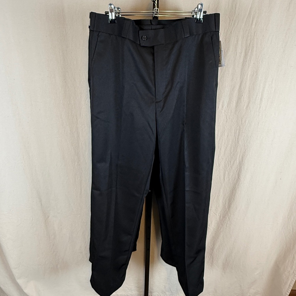 3 Pair National Patrol Mens Black Uniform Pants 100% Polyester 36R NEW